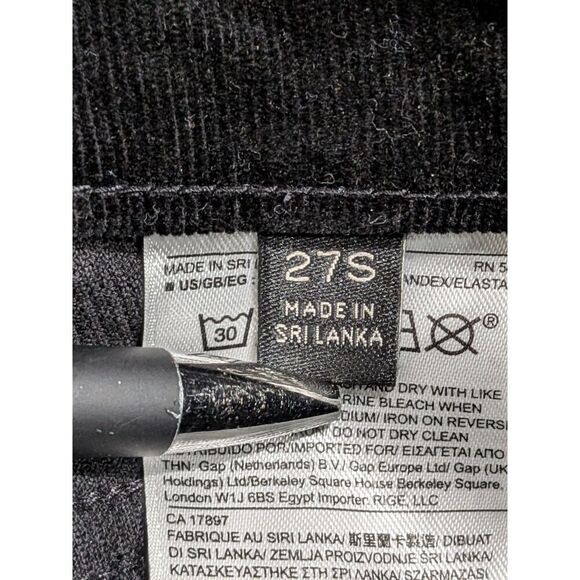 Banana Republic Black Zipper Pockets Skinny Ankle Corduroy Jeans Pants, 27S - Picture 9 of 10